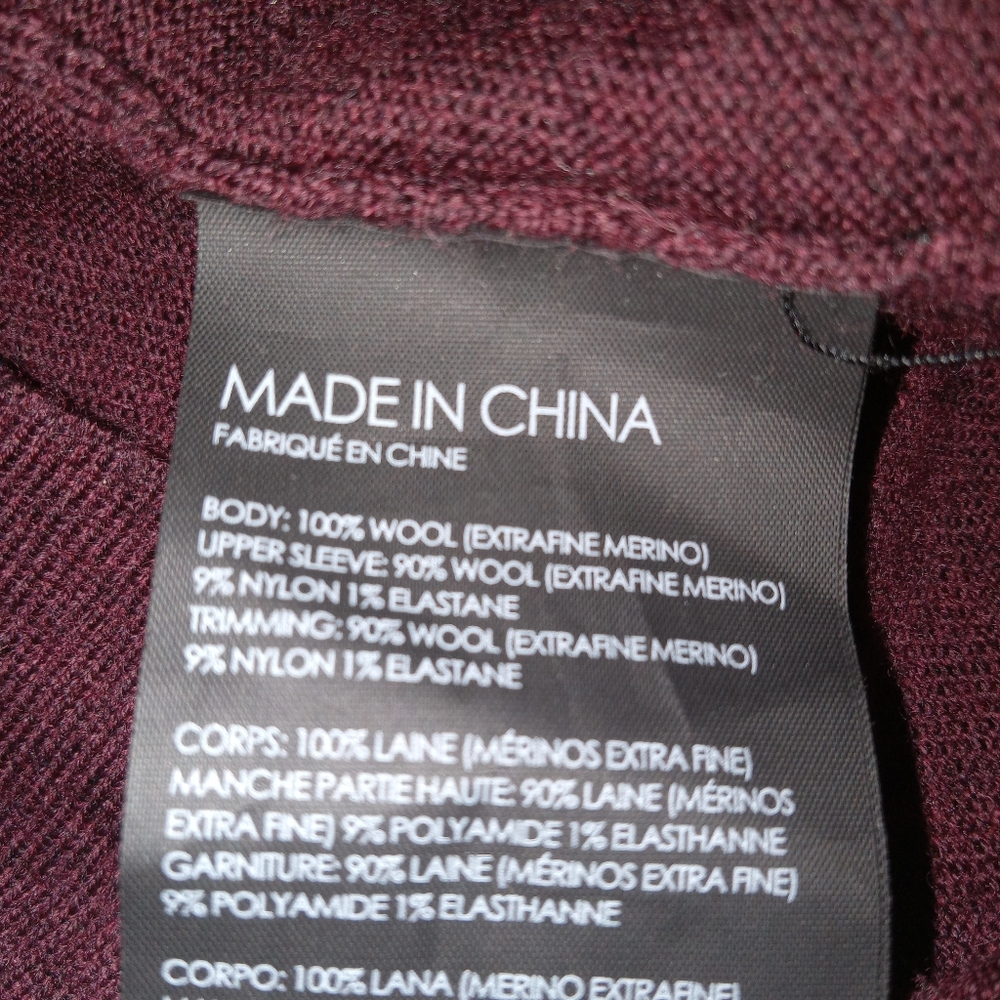Club Monaco Burgundy Balloon Sleeve Wool Sweater SP - Picture 8 of 8